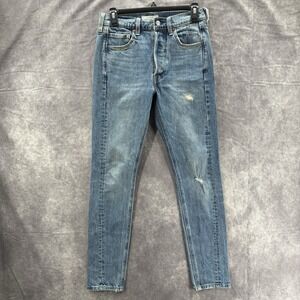 Levis Altered 501 Skinny Jeans Womens 26x30 Medium‎ Blue Wash